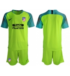 Atletico Madrid Blank Shiny Green Goalkeeper Soccer Club Jersey
