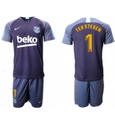 Barcelona #1 Ter Stegen Blue Soccer Club Jersey