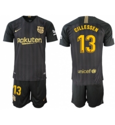 Barcelona #13 Cillessen Black Soccer Club Jersey