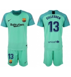 Barcelona #13 Cillessen Green Goalkeeper Soccer Club Jersey