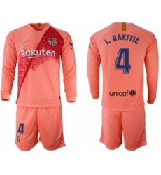 Barcelona #4 I.Rakitic Third Long Sleeves Soccer Club Jersey