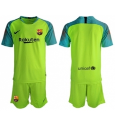 Barcelona Blank Shiny Green Goalkeeper Soccer Club Jersey