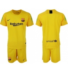 Barcelona Blank Yellow Goalkeeper Soccer Club Jersey