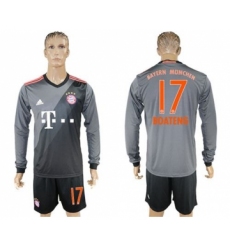 Bayern Munchen #17 Boateng Away Long Sleeves Soccer Club Jersey