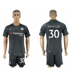 Chelsea #30 David Luiz Black Soccer Club Jersey