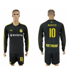 Dortmund #10 M.Gotze Away Long Sleeves Soccer Club Jersey