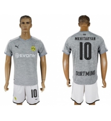 Dortmund #10 Mkhitaryan Grey Soccer Club Jersey