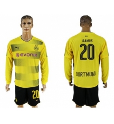 Dortmund #20 Ramos Home Long Sleeves Soccer Club Jersey