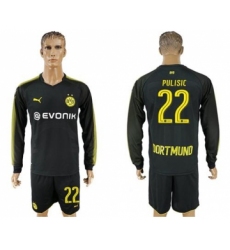 Dortmund #22 Pulisic Away Long Sleeves Soccer Club Jersey