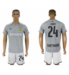 Dortmund #24 Sarr Grey Soccer Club Jersey