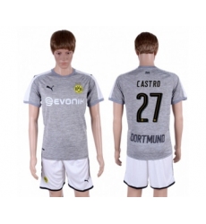 Dortmund #27 Castro Grey Soccer Club Jersey
