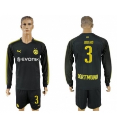 Dortmund #3 Joo Ho Away Long Sleeves Soccer Club Jersey