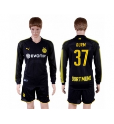 Dortmund #37 Durm Away Long Sleeves Soccer Club Jersey