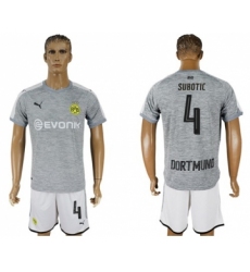 Dortmund #4 Subotic Grey Soccer Club Jersey