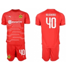 Dortmund #40 Oelschlagel Red Goalkeeper Soccer Club Jersey