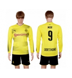 Dortmund #9 MOR Home Long Sleeves Soccer Club Jersey