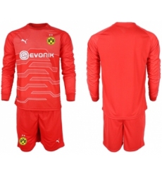 Dortmund Blank Red Goalkeeper Long Sleeves Soccer Club Jersey