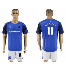 Everton #11 Mirallas Home Soccer Club Jersey