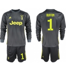 Juventus #1 Buffon Third Long Sleeves Soccer Club Jersey