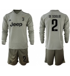 Juventus #2 De Sciglio Away Long Sleeves Soccer Club Jersey
