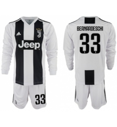 Juventus #33 Bernardeschi Home Long Sleeves Soccer Club Jersey