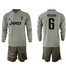 Juventus #6 Khedira Away Long Sleeves Soccer Club Jersey