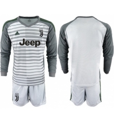 Juventus Blank Grey Goalkeeper Long Sleeves Soccer Club Jersey