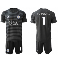 Leicester City #1 Schmeichel Black Goalkeeper Soccer Club Jersey