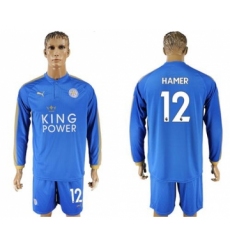 Leicester City #12 Hamer Home Long Sleeves Soccer Club Jersey