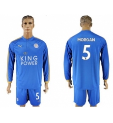 Leicester City #5 Morgan Home Long Sleeves Soccer Club Jersey