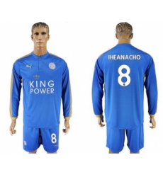 Leicester City #8 Iheanacho Home Long Sleeves Soccer Club Jersey