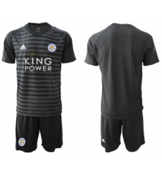 Leicester City Blank Black Goalkeeper Soccer Club Jersey