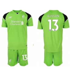 Liverpool #13 Alisson Green Goalkeeper Soccer Club Jersey