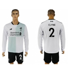 Liverpool #2 Clyne Away Long Sleeves Soccer Club Jersey