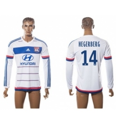 Lyon #14 Hegerberg Home Long Sleeves Soccer Club Jersey