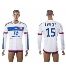 Lyon #15 Lavogez Home Long Sleeves Soccer Club Jersey