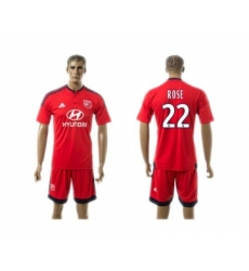 Lyon #22 Rose Away Soccer Club Jersey
