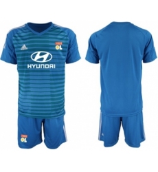 Lyon Blank Blue Goalkeeper Soccer Club Jersey