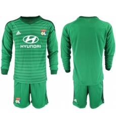 Lyon Blank Green Goalkeeper Long Sleeves Soccer Club Jersey