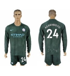 Manchester City #24 Adarabioyo Sec Away Long Sleeves Soccer Club Jersey