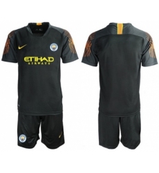 Manchester City Blank Black Goalkeeper Soccer Club Jersey