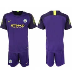 Manchester City Blank Purple Goalkeeper Soccer Club Jersey
