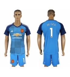 Manchester United #1 De Gea Blue Soccer Club Jersey