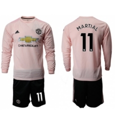 Manchester United #11 Martial Away Long Sleeves Soccer Club Jersey
