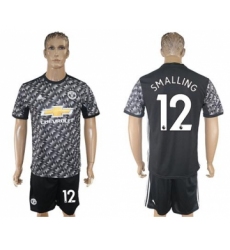Manchester United #12 Smalling Black Soccer Club Jersey