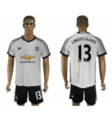 Manchester United #13 Lindegaard White Soccer Club Jersey