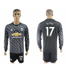 Manchester United #17 Blind Black Long Sleeves Soccer Club Jersey