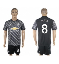 Manchester United #8 Mata Black Soccer Club Jersey