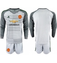Manchester United Blank Grey Goalkeeper Long Sleeves Soccer Club Jersey