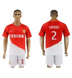 Monaco #2 Fabinho Home Soccer Club Jersey